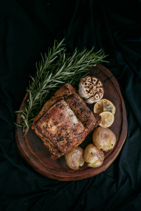 Slow-Roasted Organic Pork Shoulder with Crackling & Apple Gravy