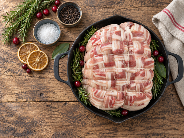 Five Bird Roast with Apricot & Cranberry Stuffing and Bacon Latticed Turkey The Organic Butchery