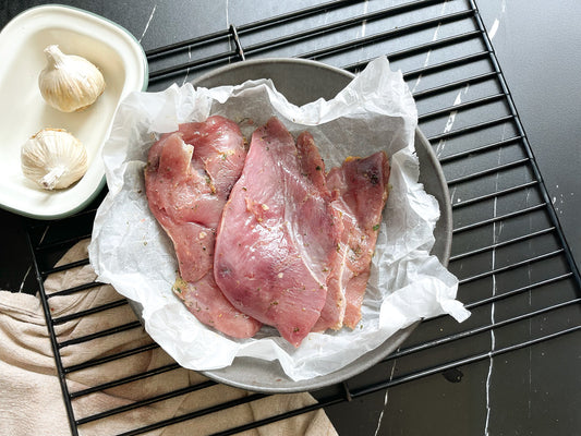 Wild Pheasant Fillets Marinated in Wild Garlic & Herbs, Previously Frozen