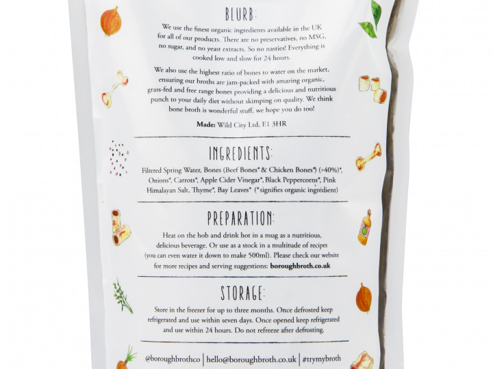 Back of Beef Bone Broth Pouch