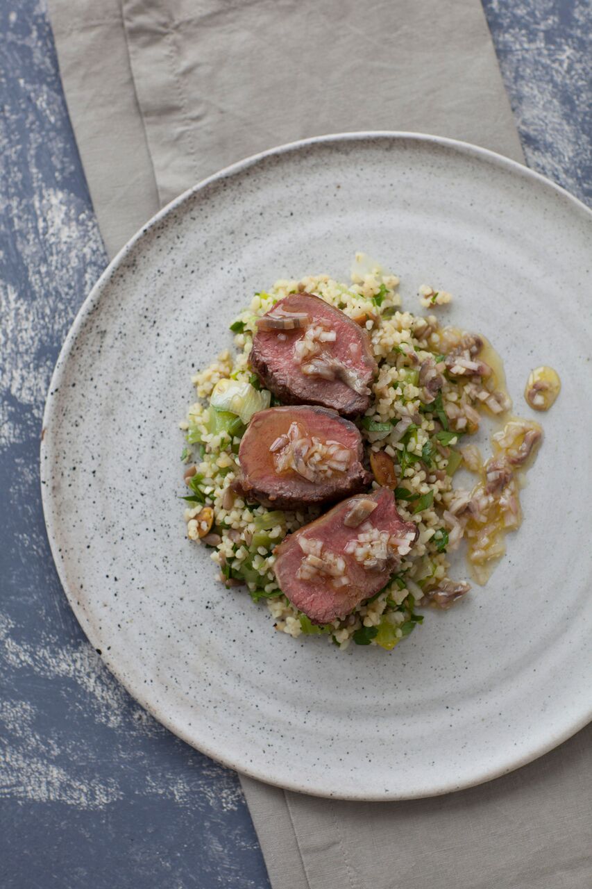 Rump of Goat, Cracked Wheat and Anchovy Dressing