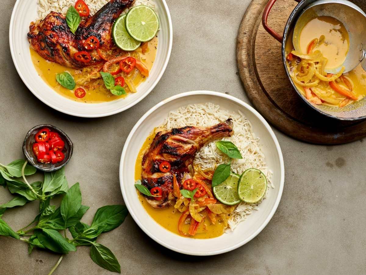 Spicy Miso Chicken with Red Coconut Curry