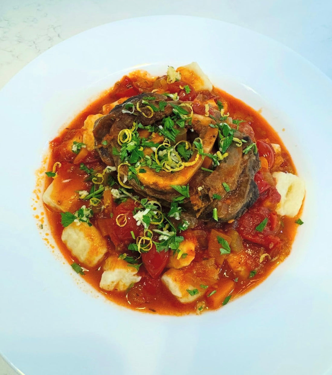 Slow-Cooked Organic Osso Buco with Gremolata