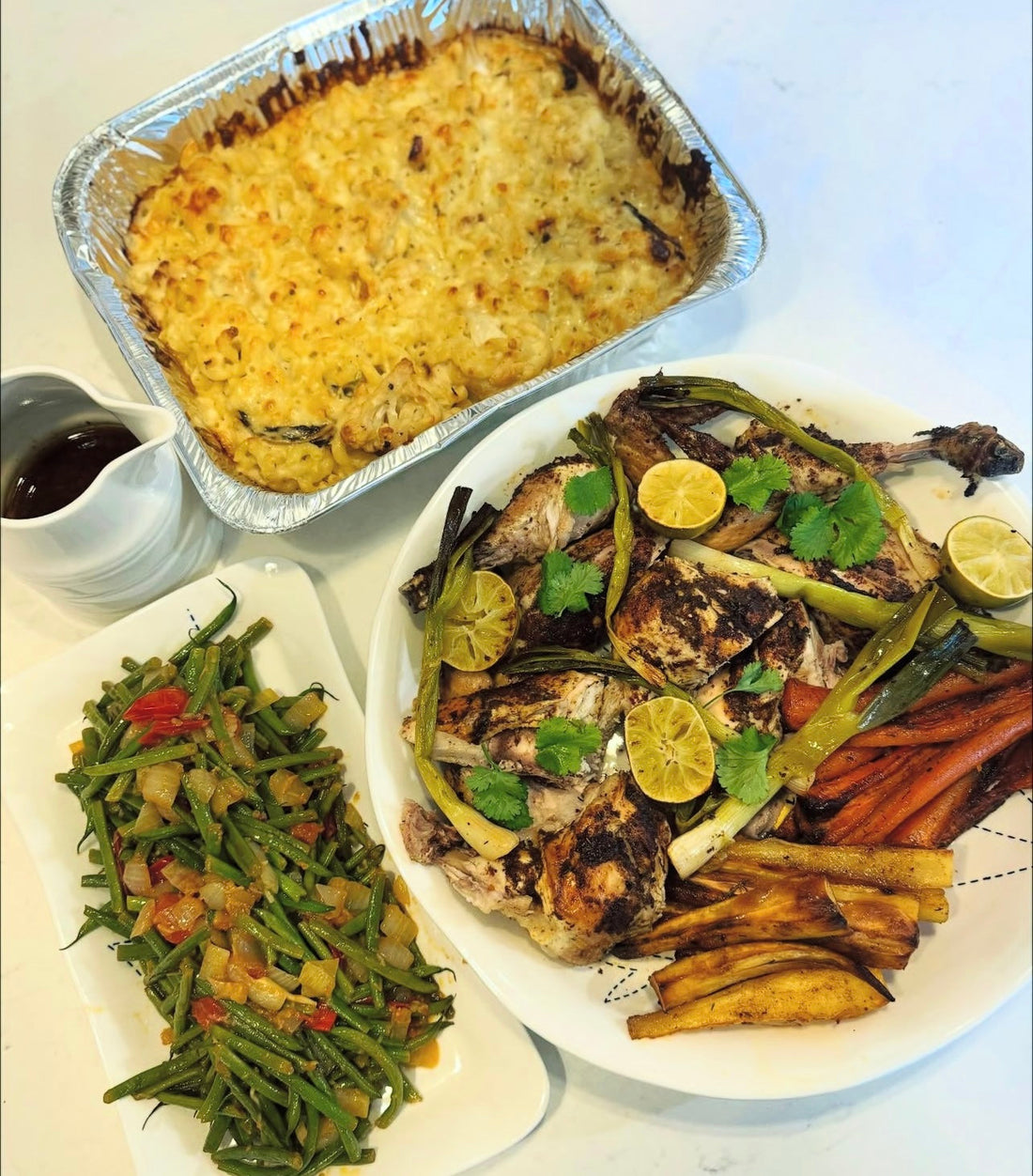 Caribbean Feast with Organic Jerk Chicken & Sides