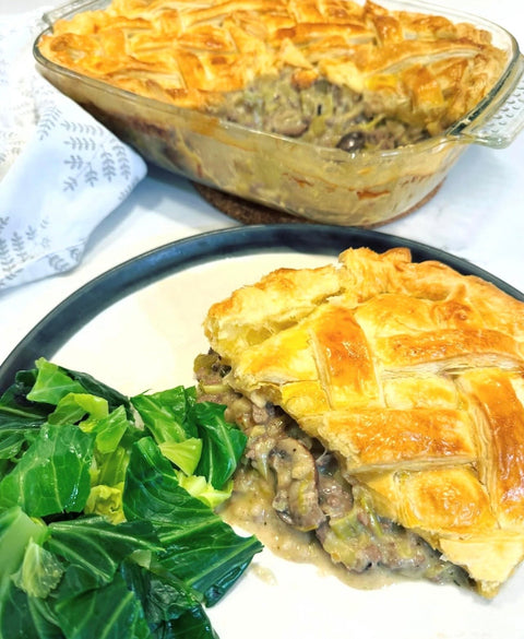 Turkey Mince, Leek & Mushroom Pie