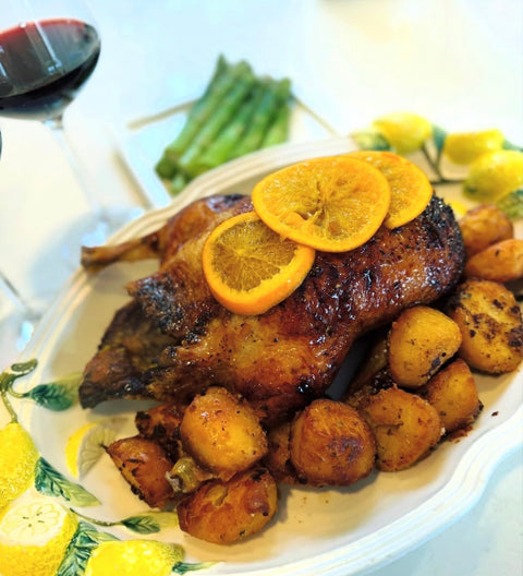 Sticky Orange Glazed Whole Duck