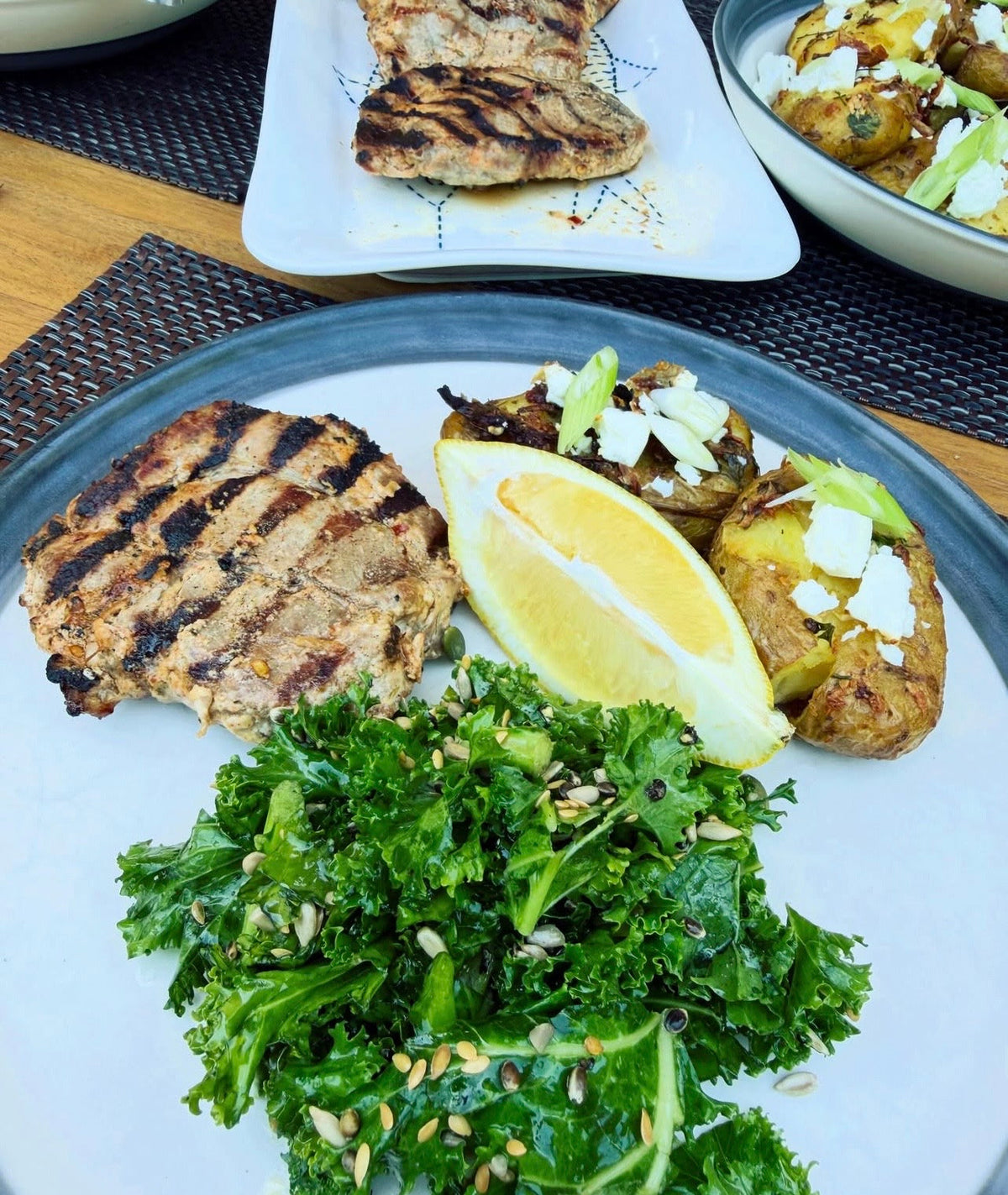 Yogurt Marinated Organic Pork Ribeye Steaks