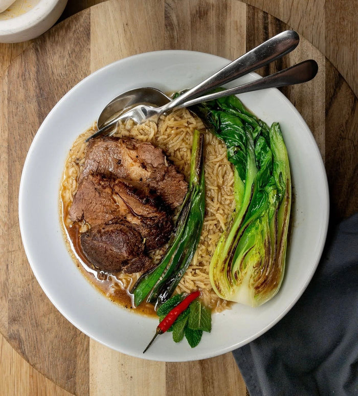 Asian-Flavoured Brothy Beef & Rice