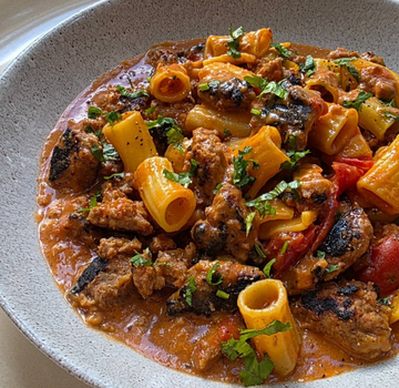 Organic Turkey and Cranberry Sausages Creamy Rigatoni