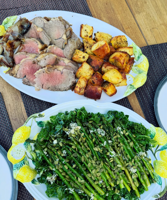 Summer Roast Organic Sirloin with Warm Asparagus & Kale Salad
