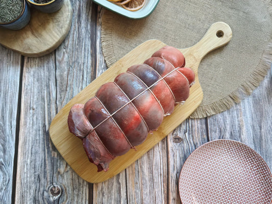 Roast Wild Venison Haunch with Red Wine & Blackberry Sauce