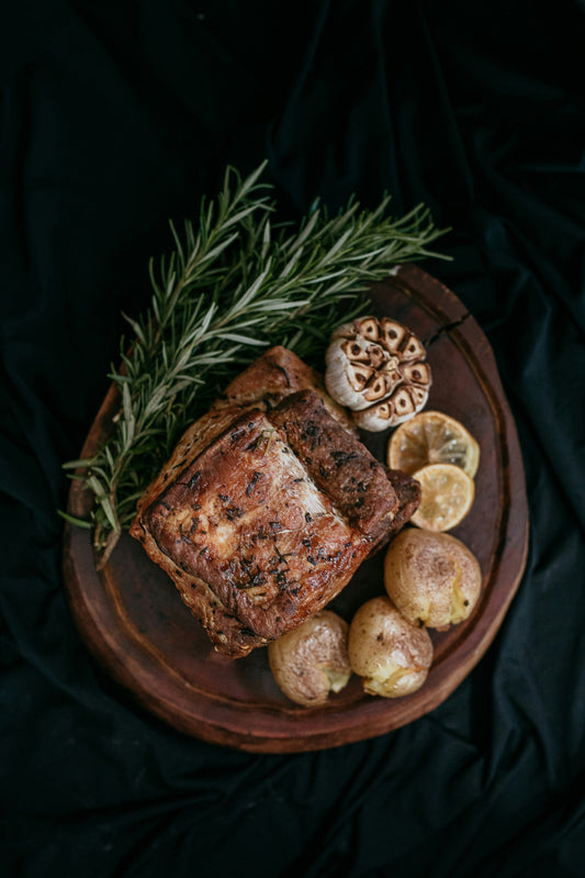 Slow-Roasted Organic Pork Shoulder with Crackling & Apple Gravy
