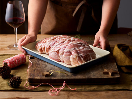 Organic Three Bird Roast With Latticed Bacon