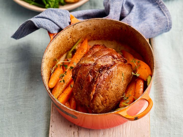 Rose Veal Topside Roast with Carrots & Potatoes