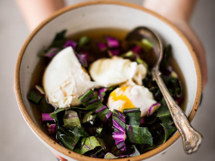 Poached Eggs in Beef Bone Broth