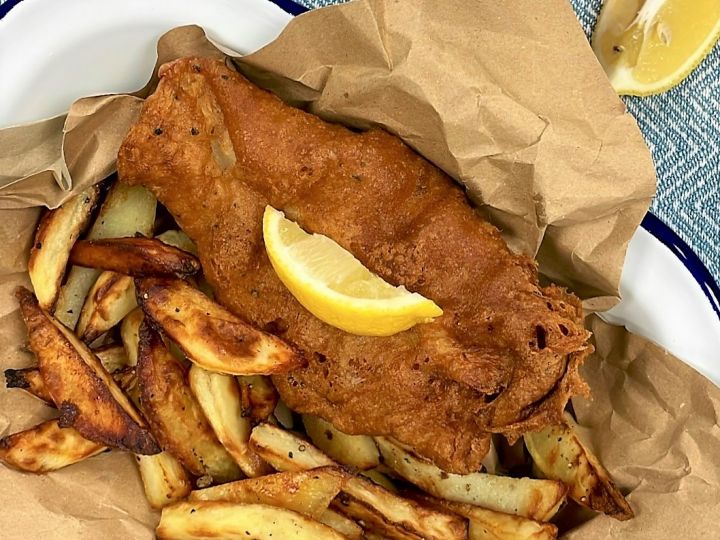 beer battered fish with homemade chips