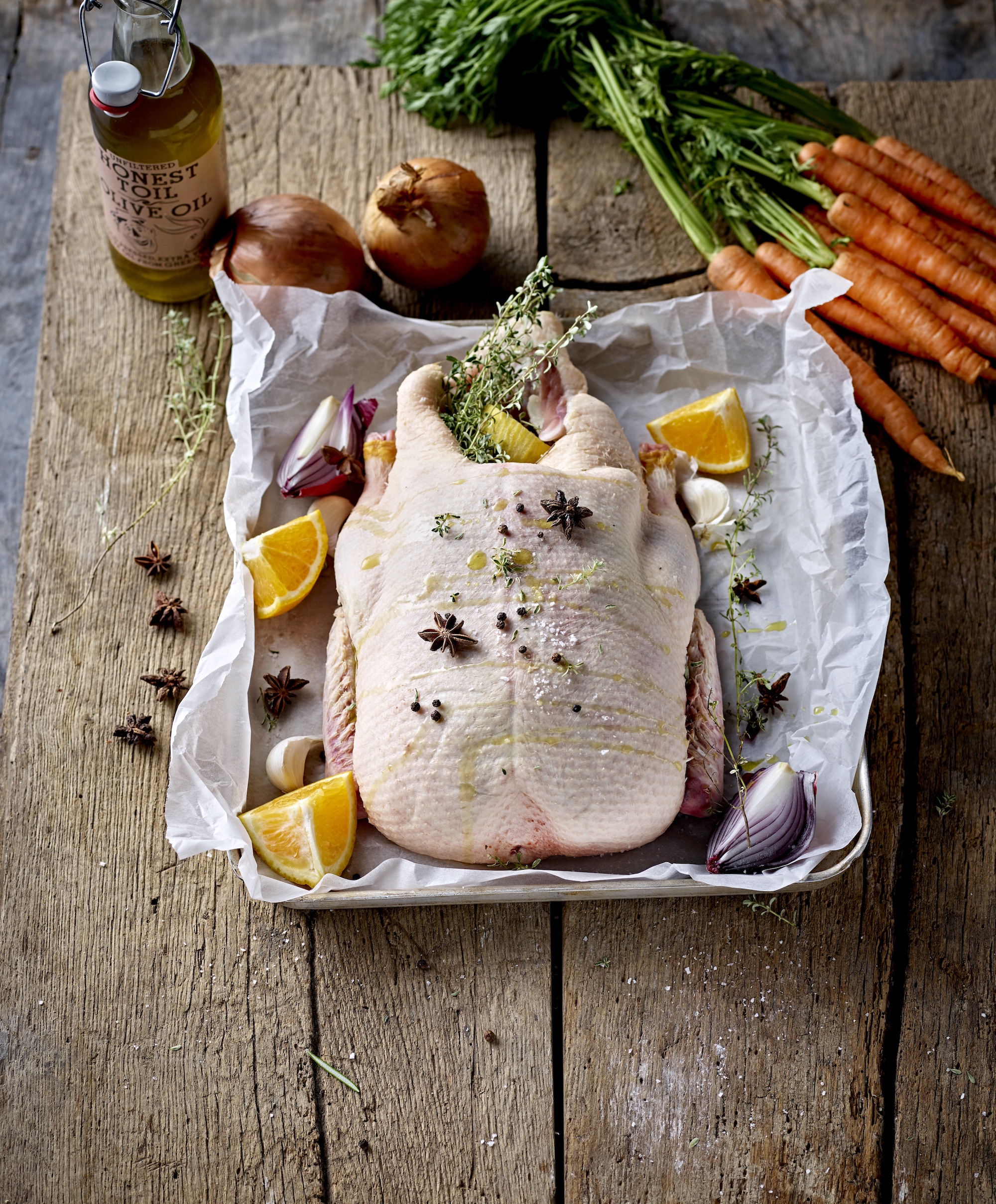 Spiced Roast Duck with Oranges & Almonds