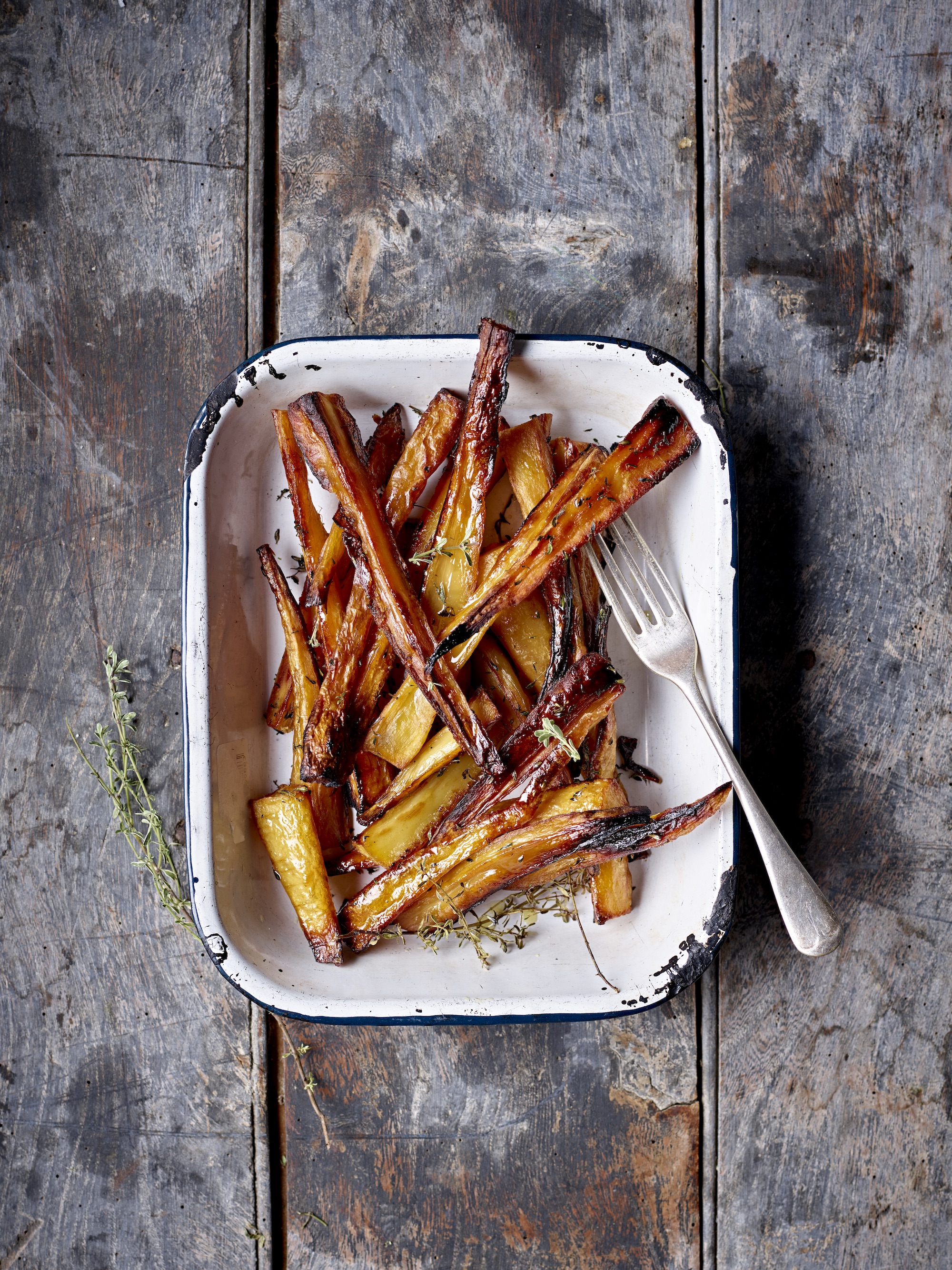 Roasted Parsnips  with Maple & Thyme