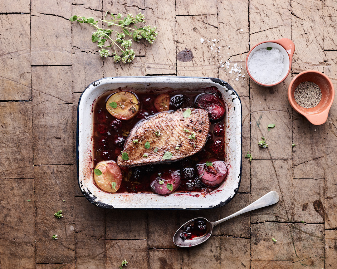 Goose Breast with Plums & Somerset Cider Brandy