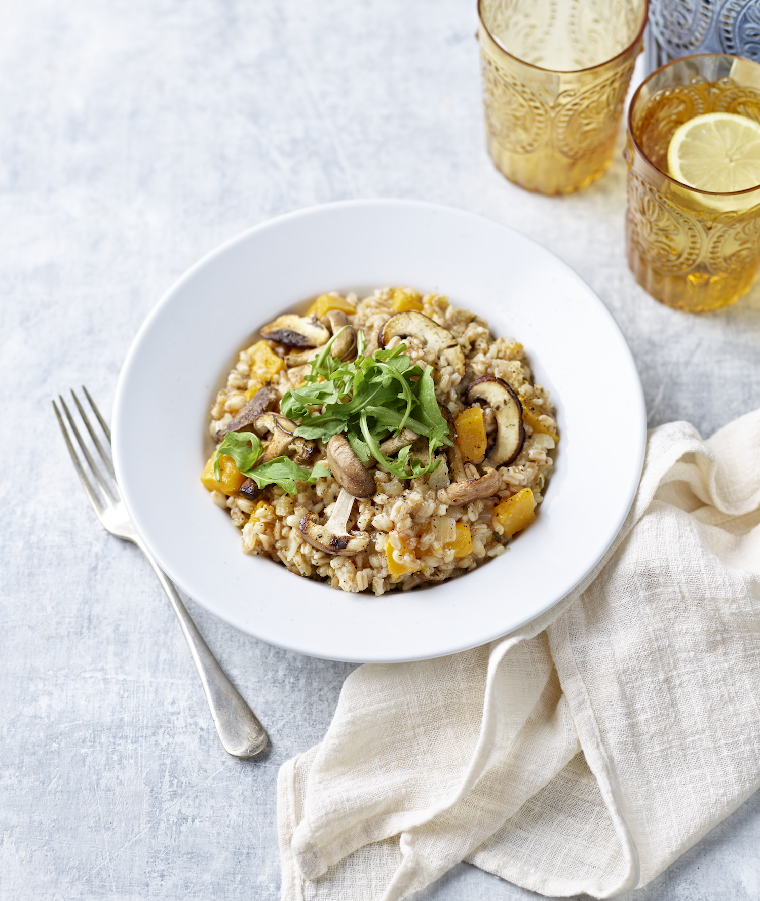 Pearled Spelt Risotto with Chicken and Wintery Veg