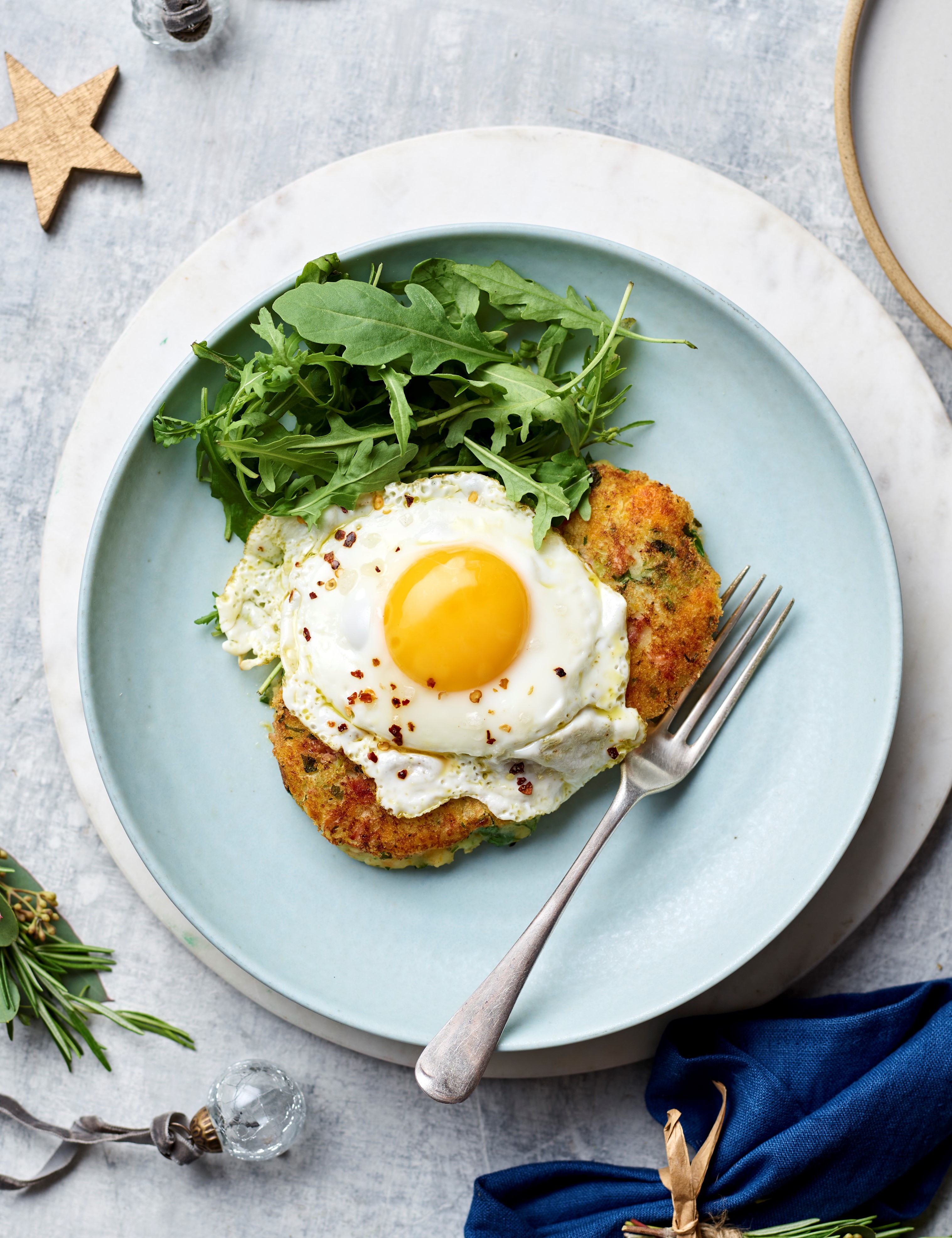 Bubble & Squeak Patties With Fried Egg 
