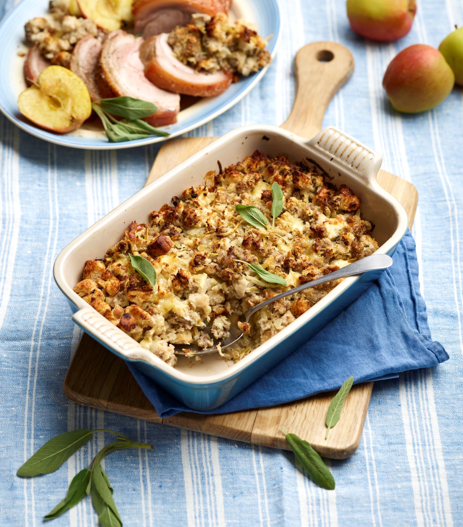Roasted Pork Loin with Cheese & Apple Stuffing