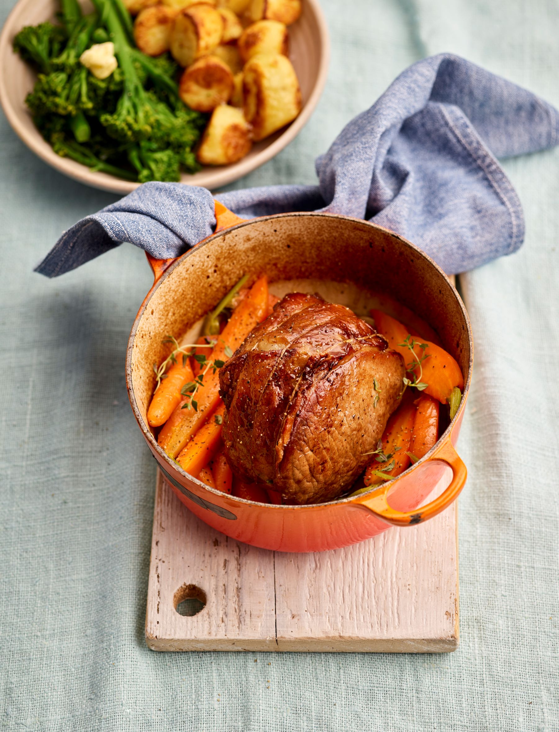 Rose Veal Topside Roast with Carrots & Potatoes 